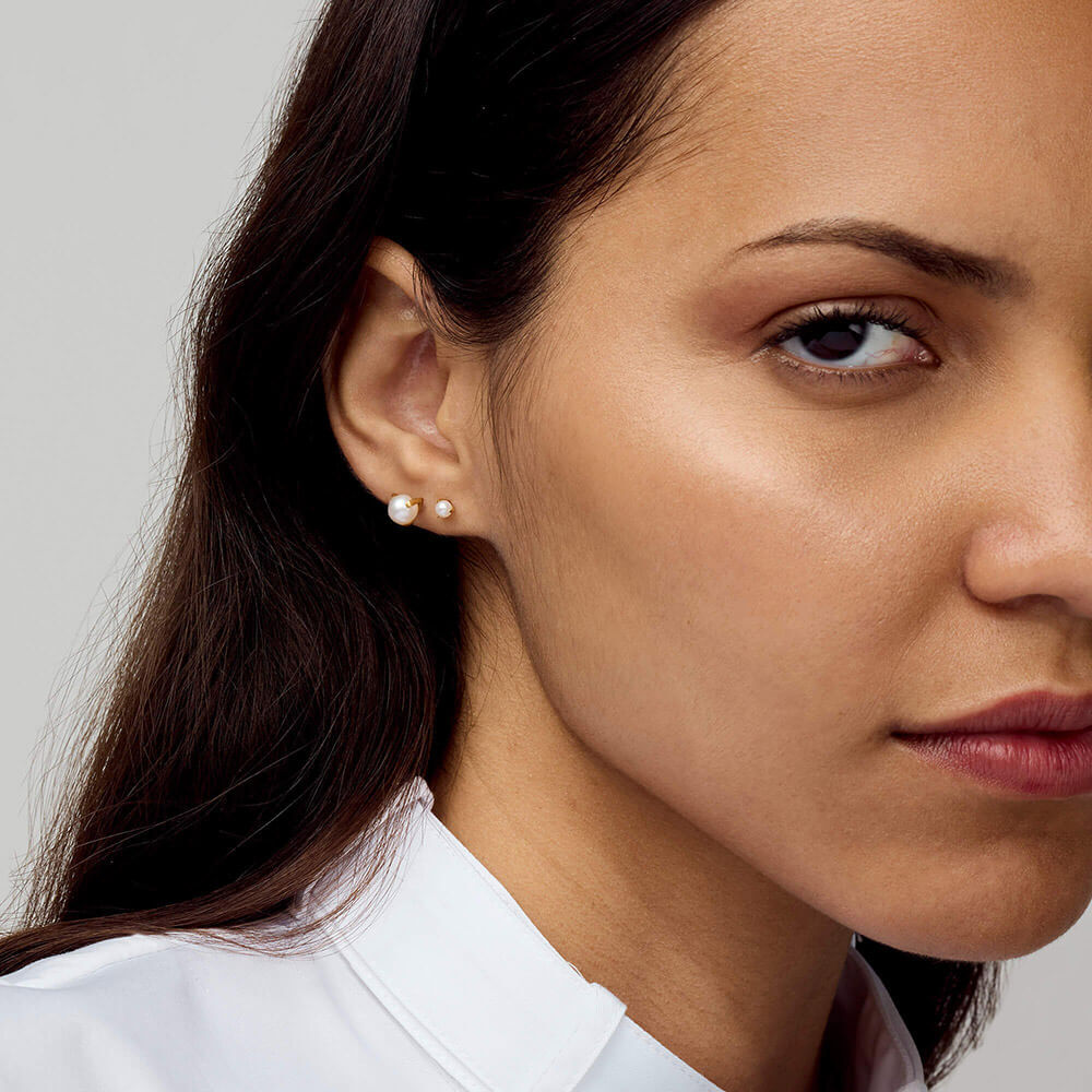 Pearl Nap Earrings, 6mm