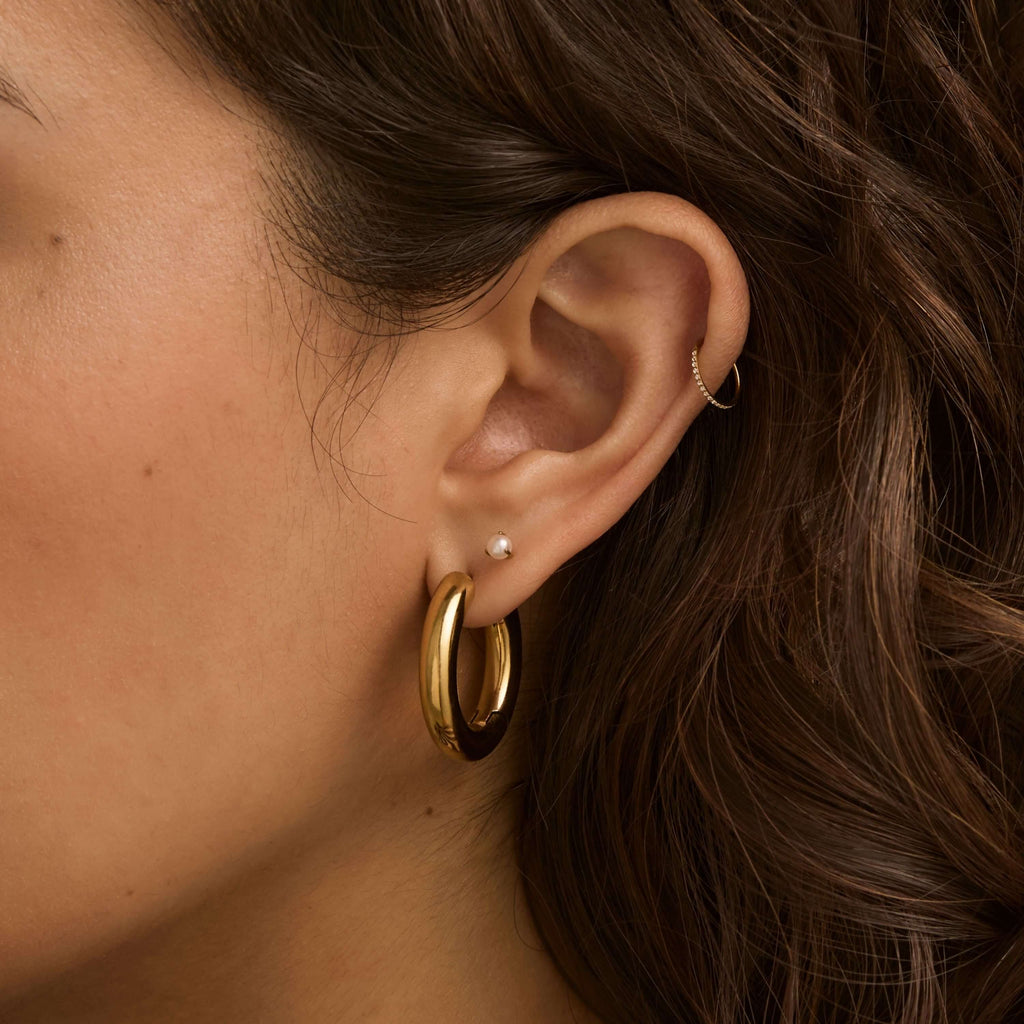 Pearl Nap Earrings, 3mm