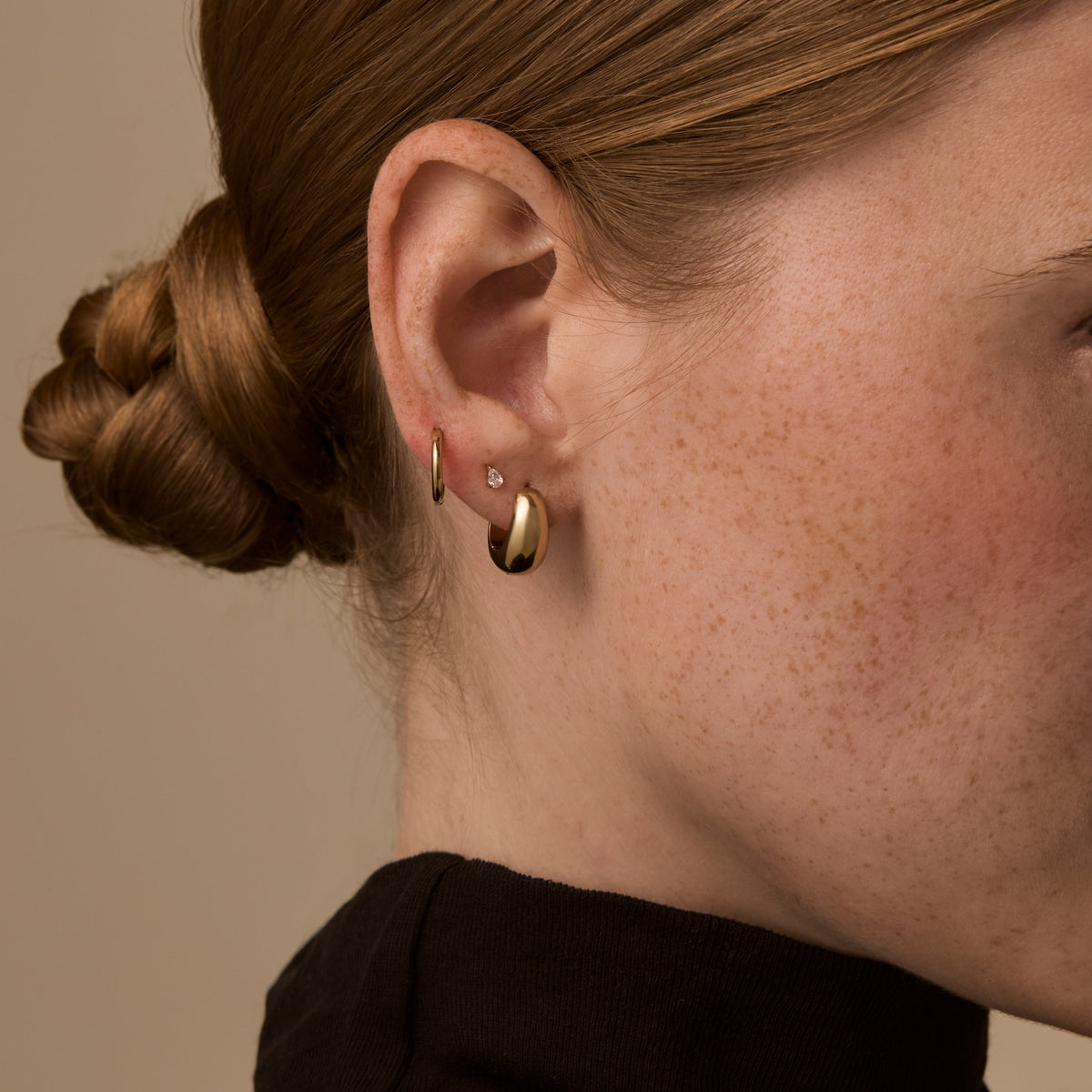 Celestial Crystal Pear Nap Earrings, 3mm