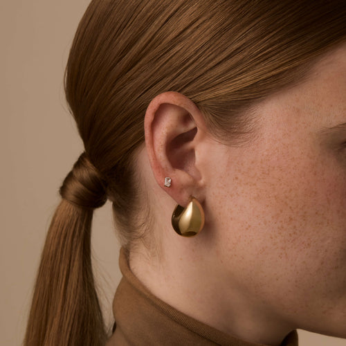 Celestial Crystal Emerald-Cut Nap Earrings, 5mm