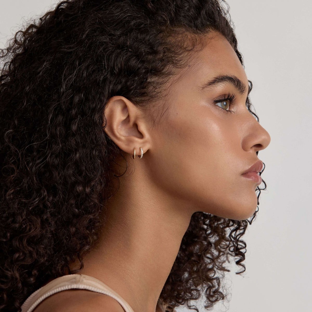 Pavé Huggie Hoops, 11mm