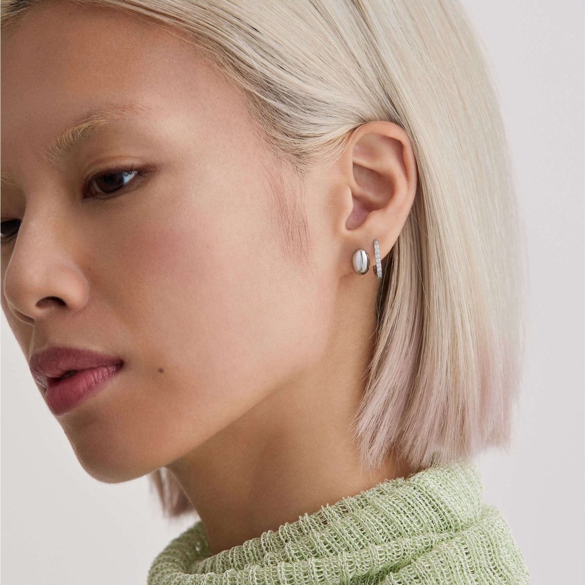 Pavé Halo Oval Hoops, 15mm