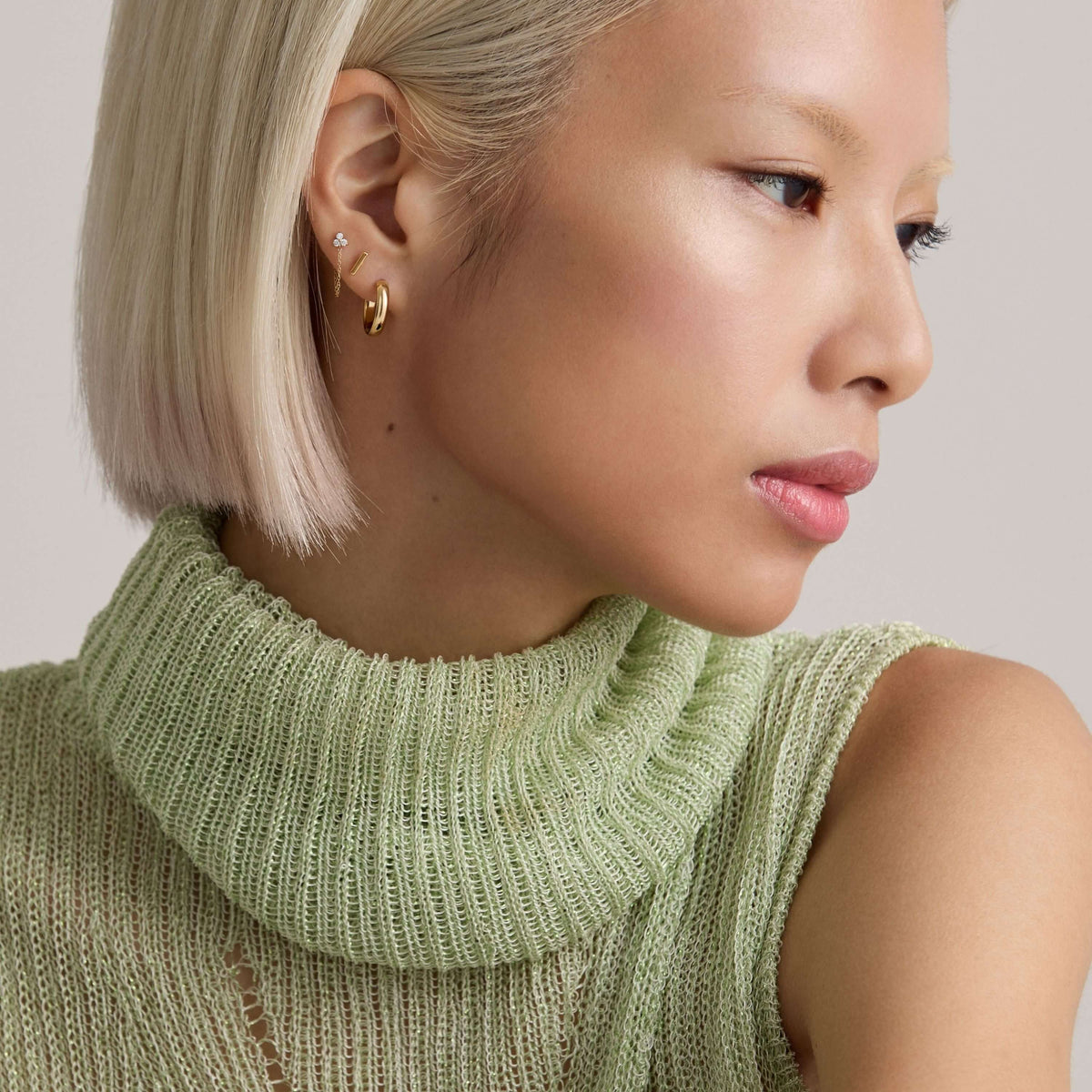 Crystal Trinity Chain Nap Earrings