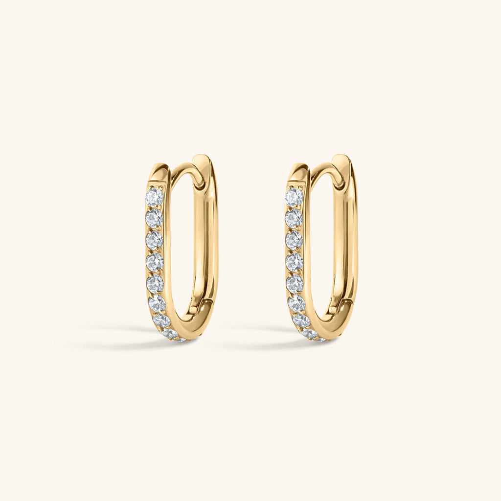 Pavé Halo Oval Hoops, 15mm