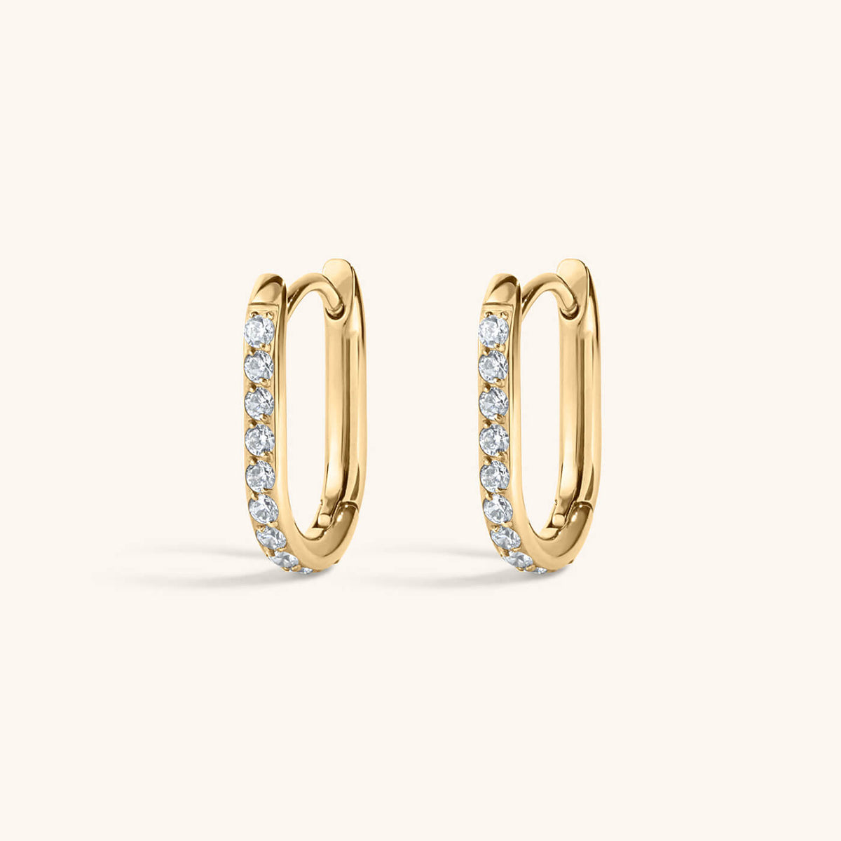 Pavé Halo Oval Hoops, 15mm