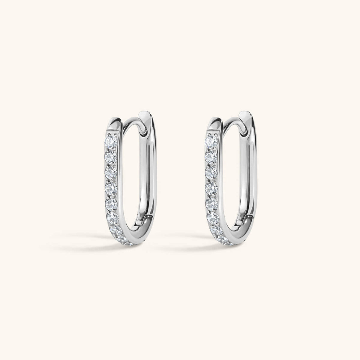 Pavé Halo Oval Hoops, 15mm