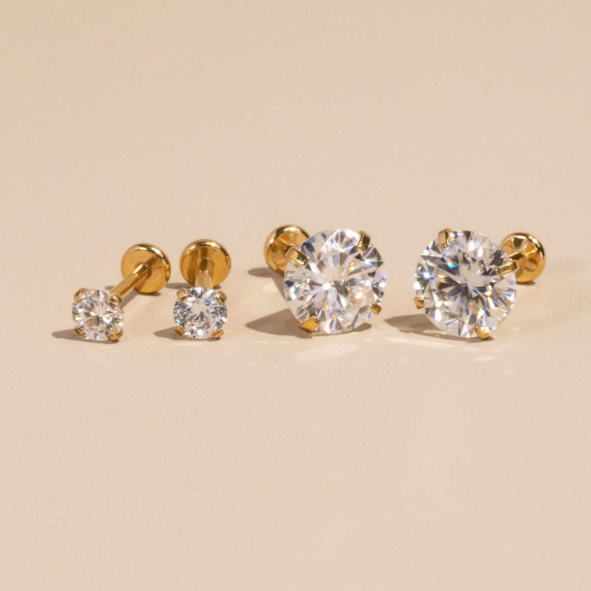 Celestial Crystal Solitaire Nap Earrings, 6mm