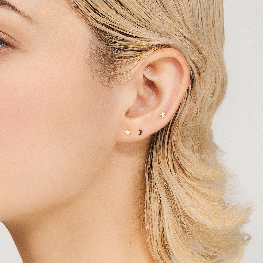 Moon Push Pin Flat Back Earring