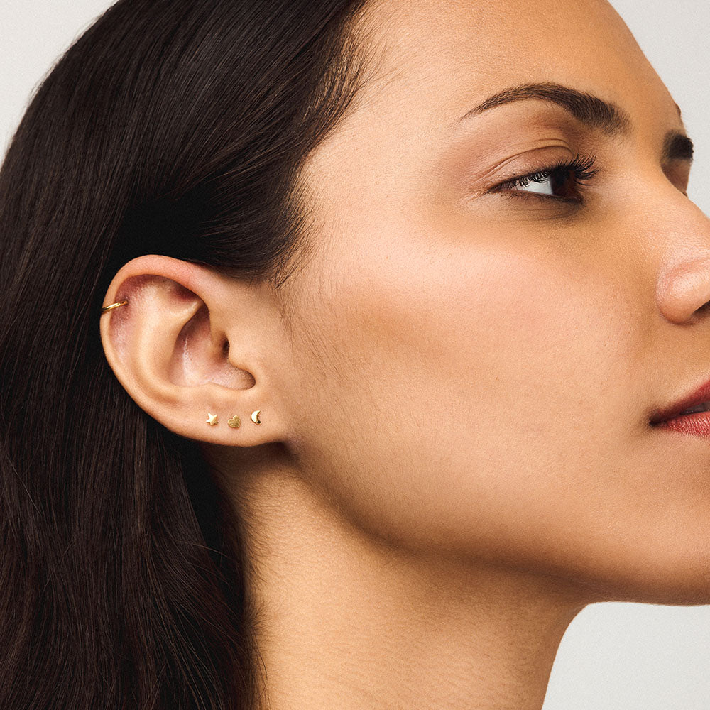 Moon Push Pin Flat Back Earring