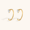 Pear Open Huggie Hoops