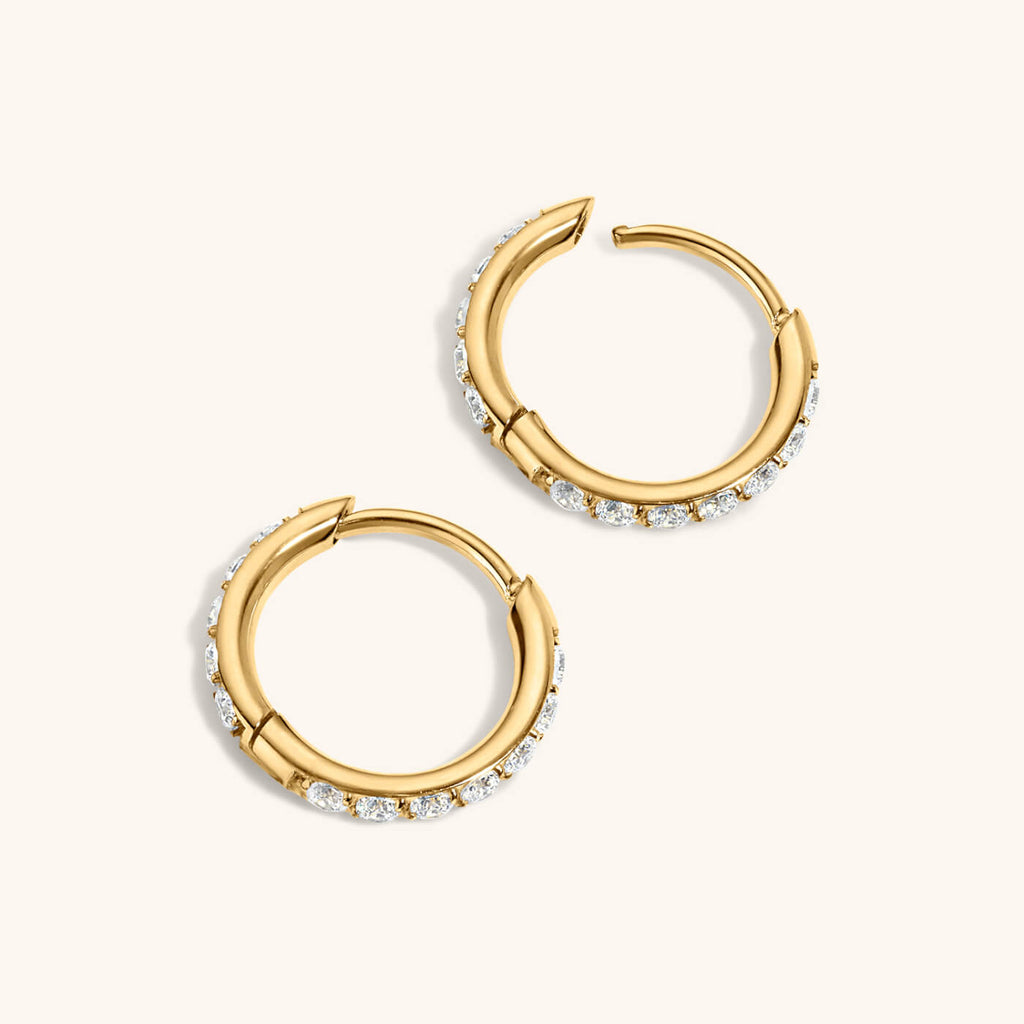 Pavé Huggie Hoops, 11mm