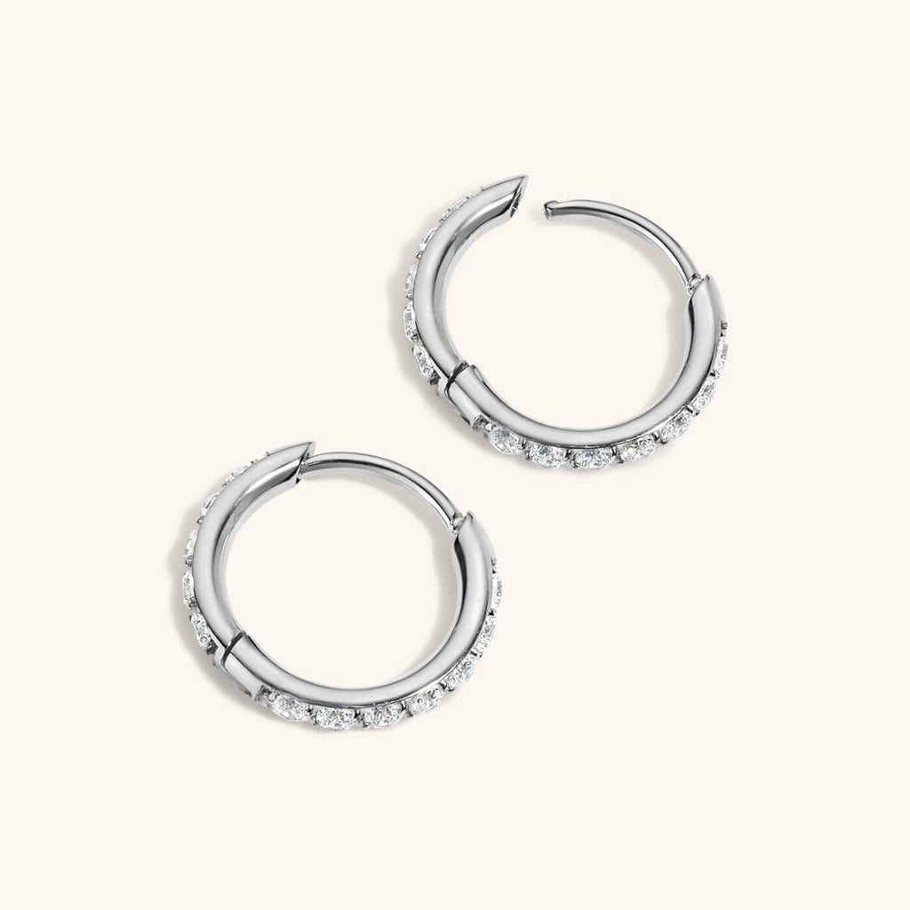 Pavé Huggie Hoops, 11mm
