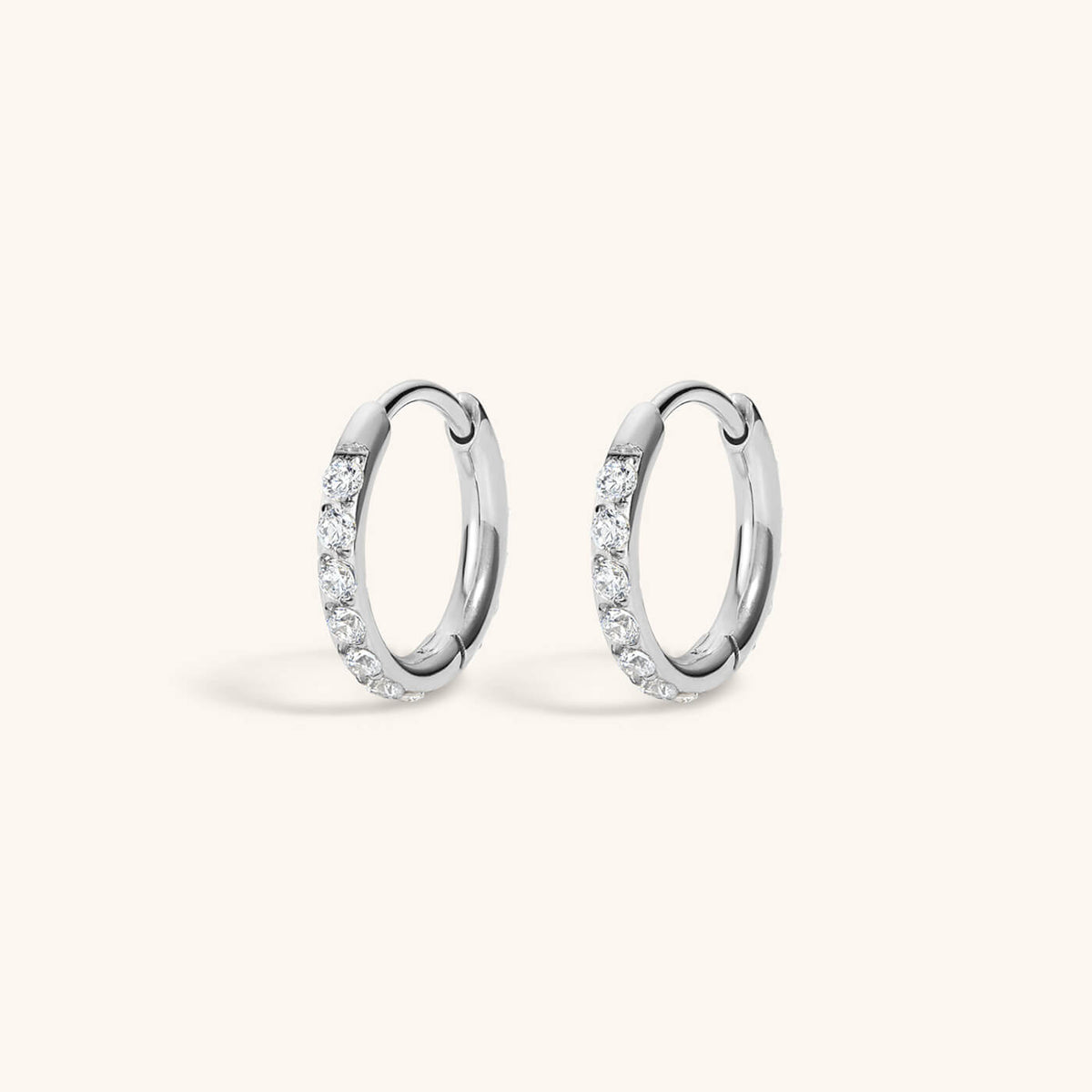 Pavé Huggie Hoops, 11mm