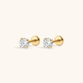 Celestial Crystal Solitaire Nap Earrings, 3mm