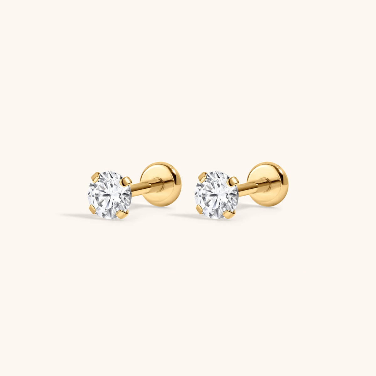 Celestial Crystal Solitaire Nap Earrings, 3mm