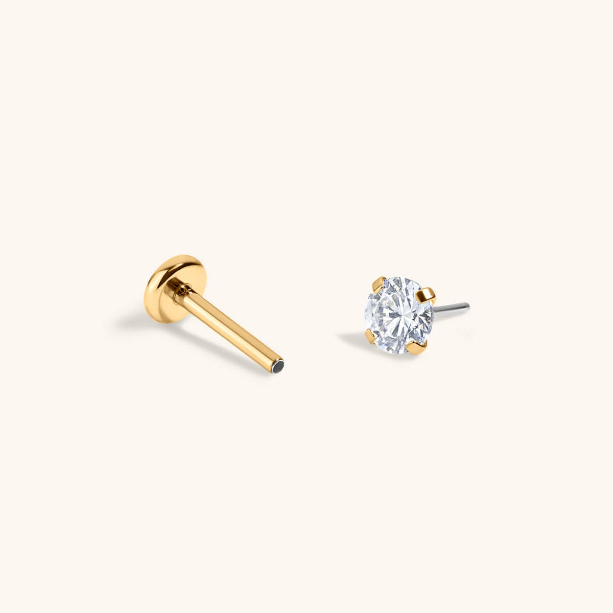 Celestial Crystal Solitaire Nap Earrings, 3mm