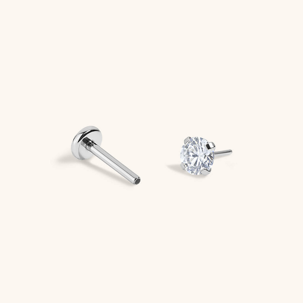 Celestial Crystal Solitaire Nap Earrings, 3mm