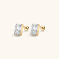 Celestial Crystal Emerald-Cut Nap Earrings, 6mm