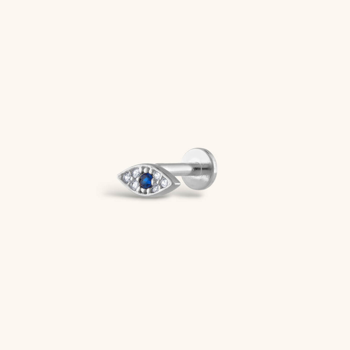 Evil Eye Threaded Flat Back Earring