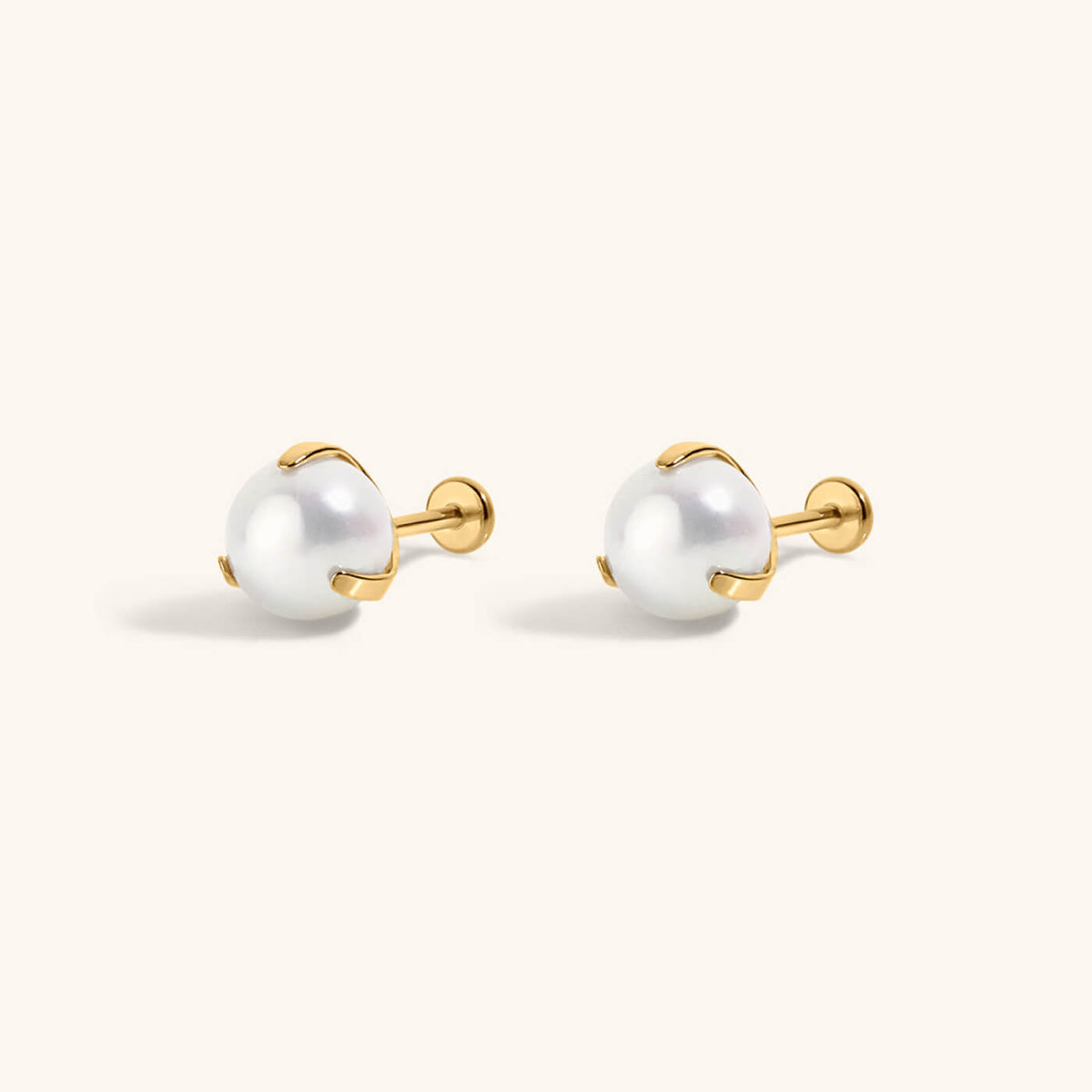 Pearl Nap Earrings, 6mm