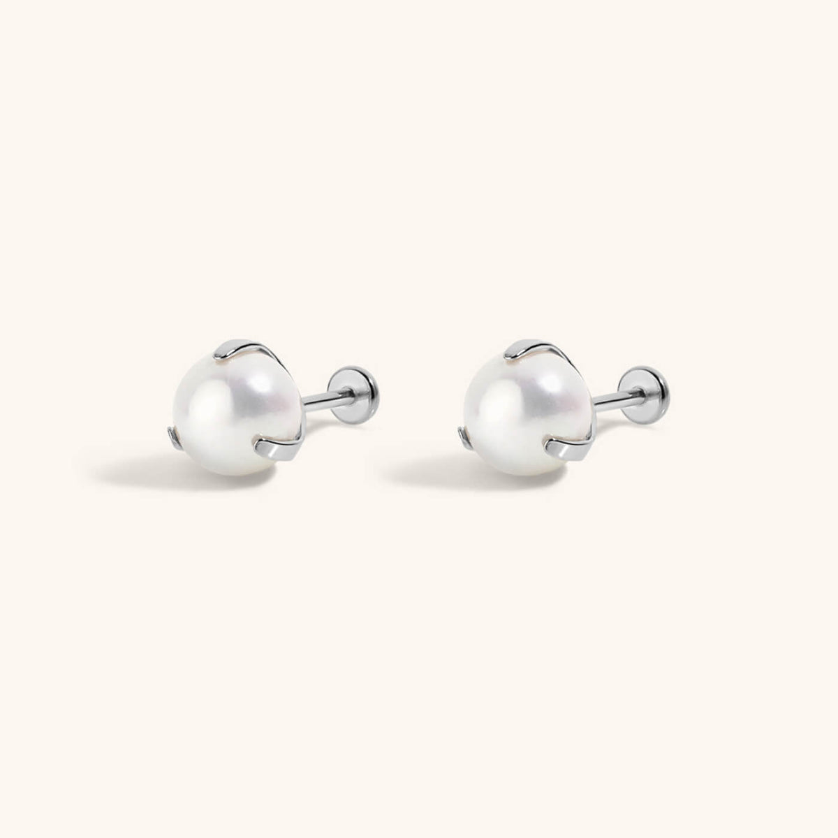Pearl Nap Earrings, 6mm
