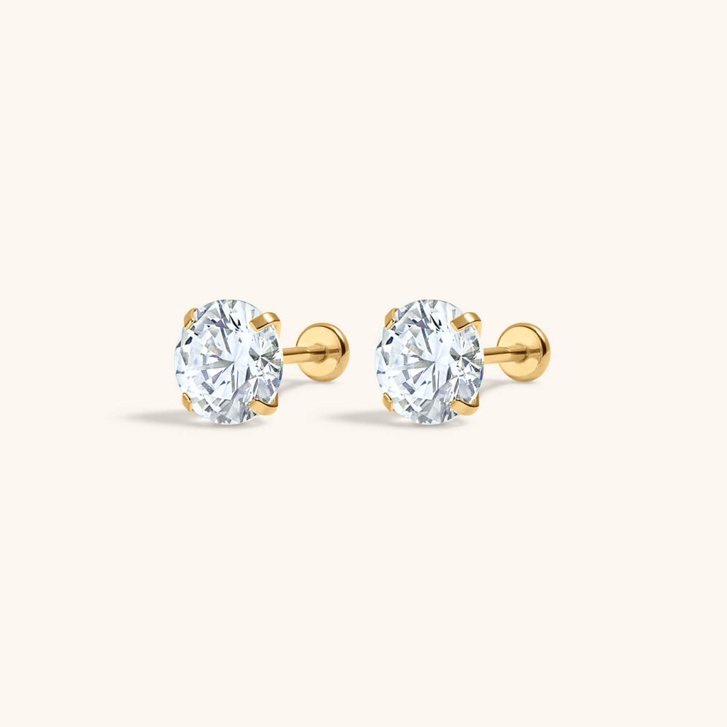 Moissanite Nap Earrings, 6mm