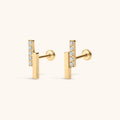 Pave Lightning Bar Nap Earrings