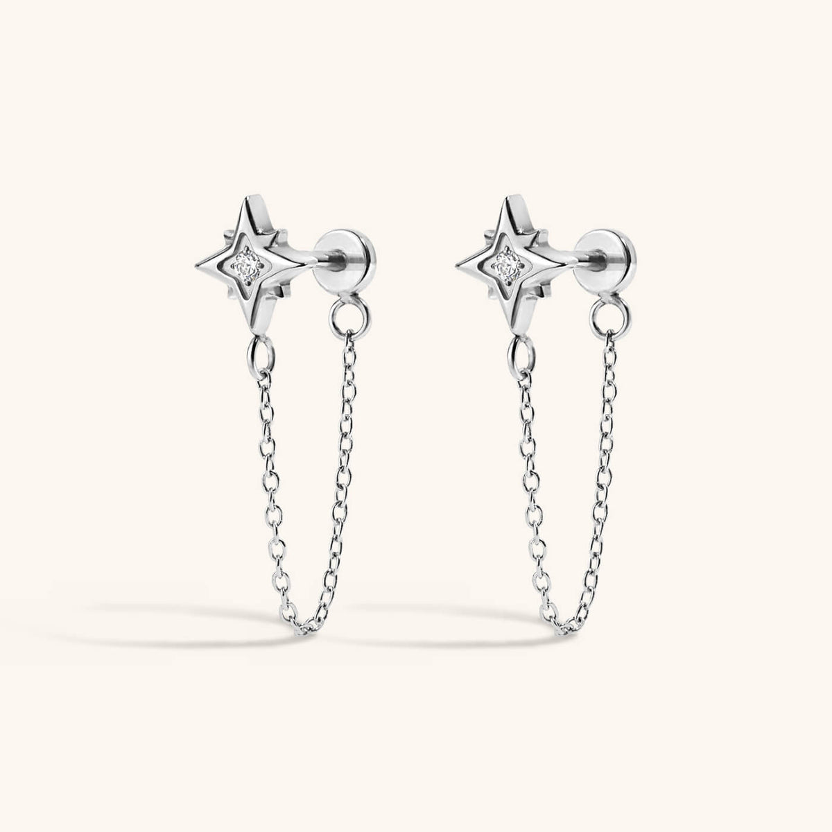 North Star Chain Nap Earrings