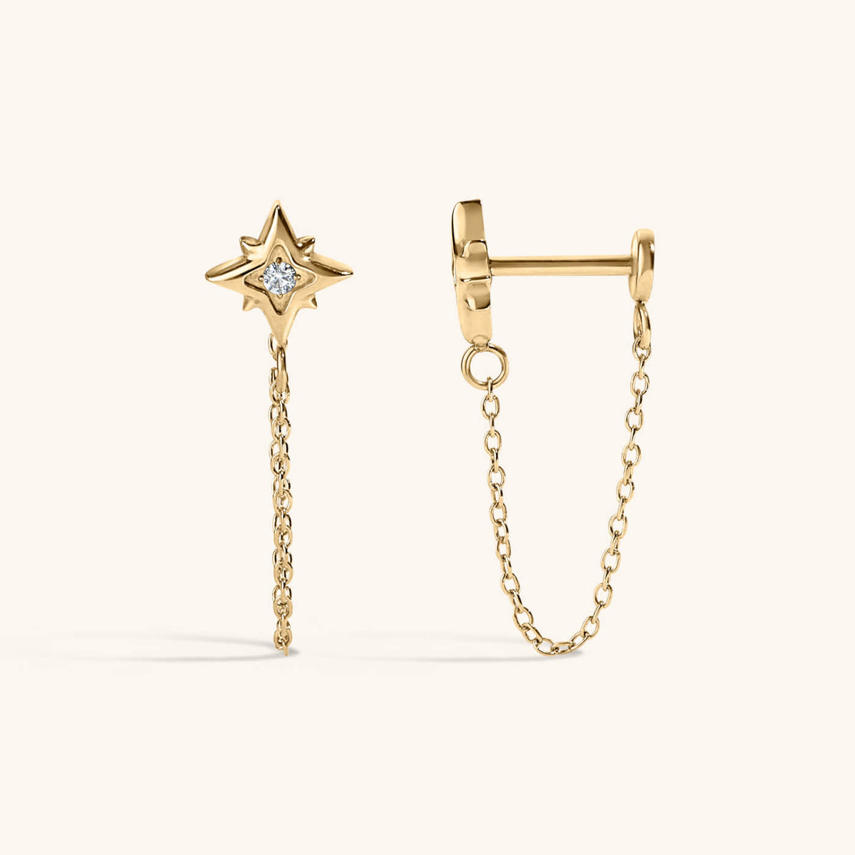 North Star Chain Nap Earrings