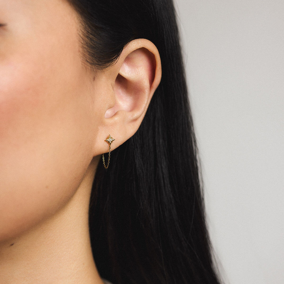 North Star Chain Nap Earrings