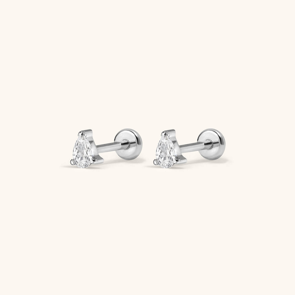 Celestial Crystal Pear Nap Earrings, 3mm
