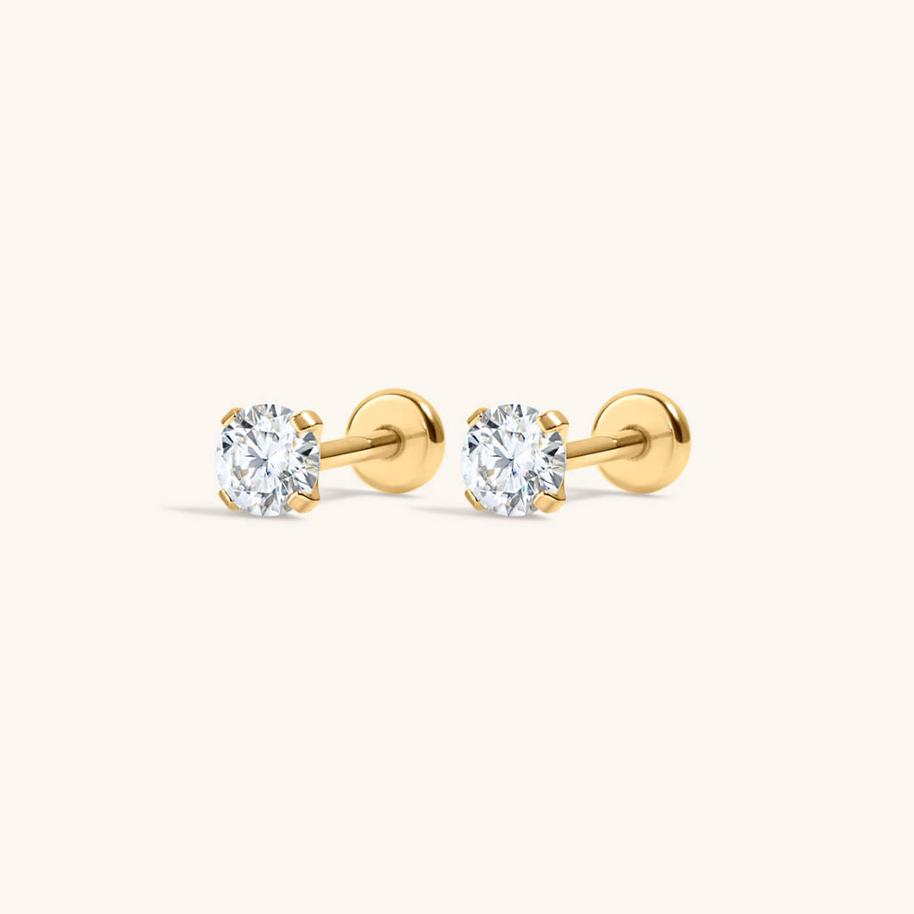 Moissanite Nap Earrings, 3mm