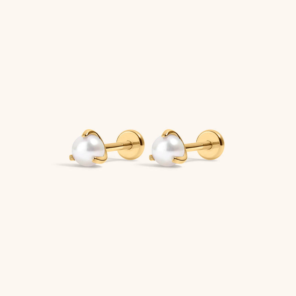 Pearl Nap Earrings, 3mm