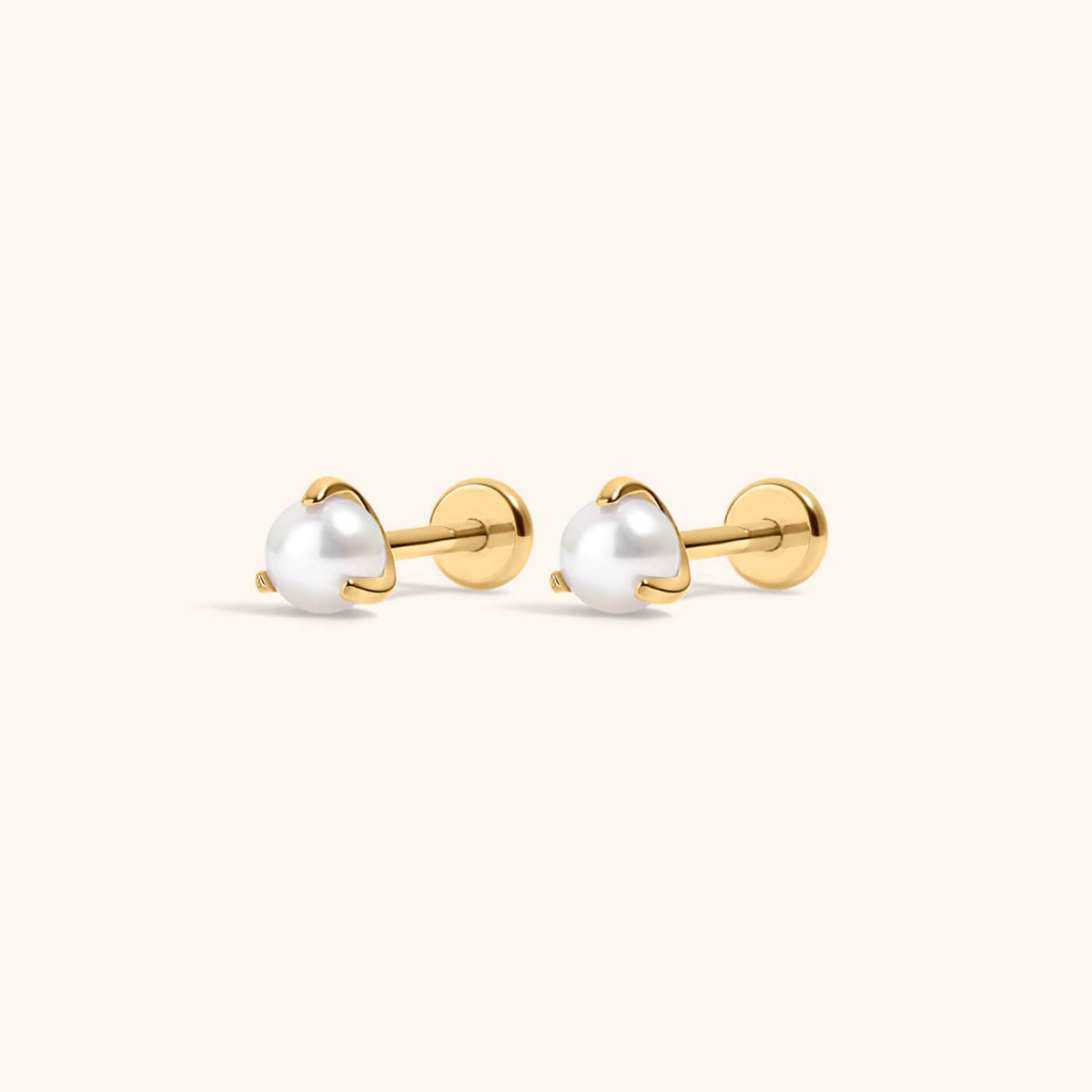 Pearl Nap Earrings, 3mm