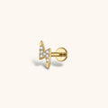 Pave Lightning Threaded Flat Back Earring