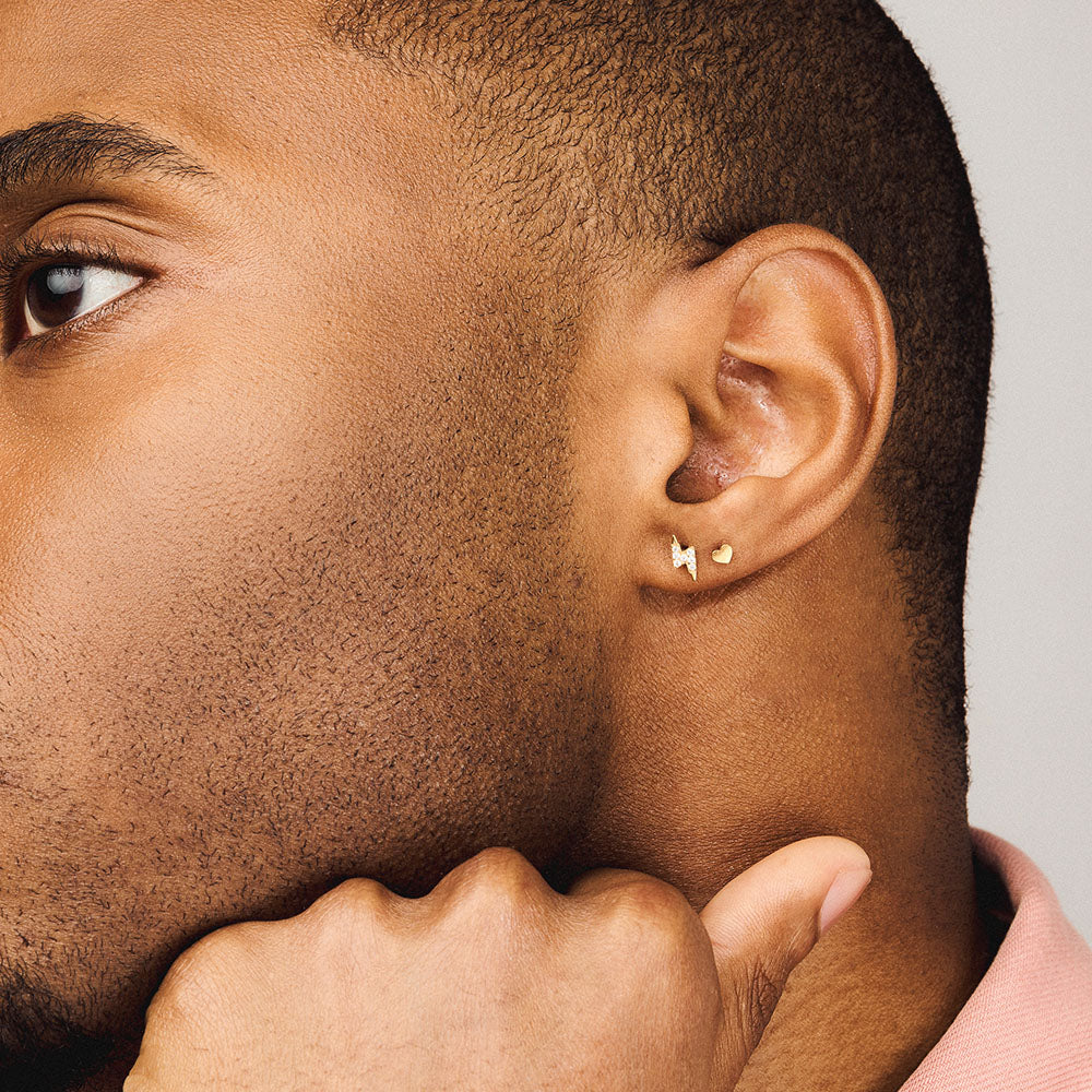 Heart Push Pin Flat Back Earring