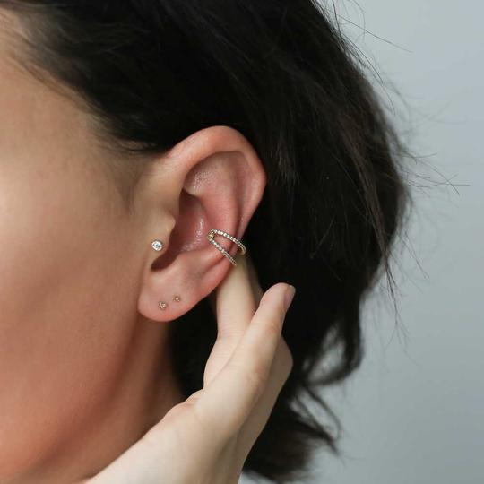 Trinity Threaded Flat Back Earring