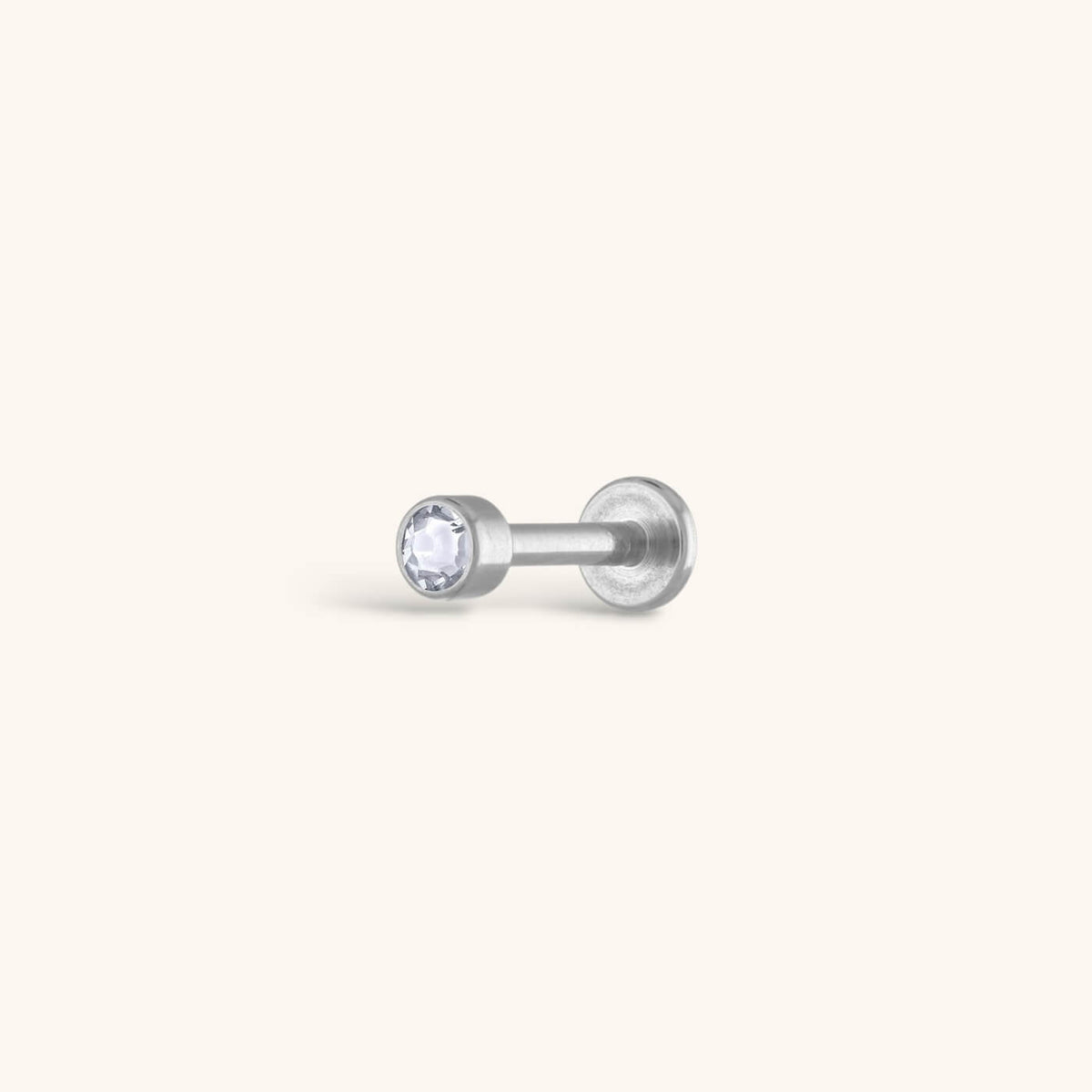 Celestial Crystal Bezel Solitaire Threaded Flat Back Earring