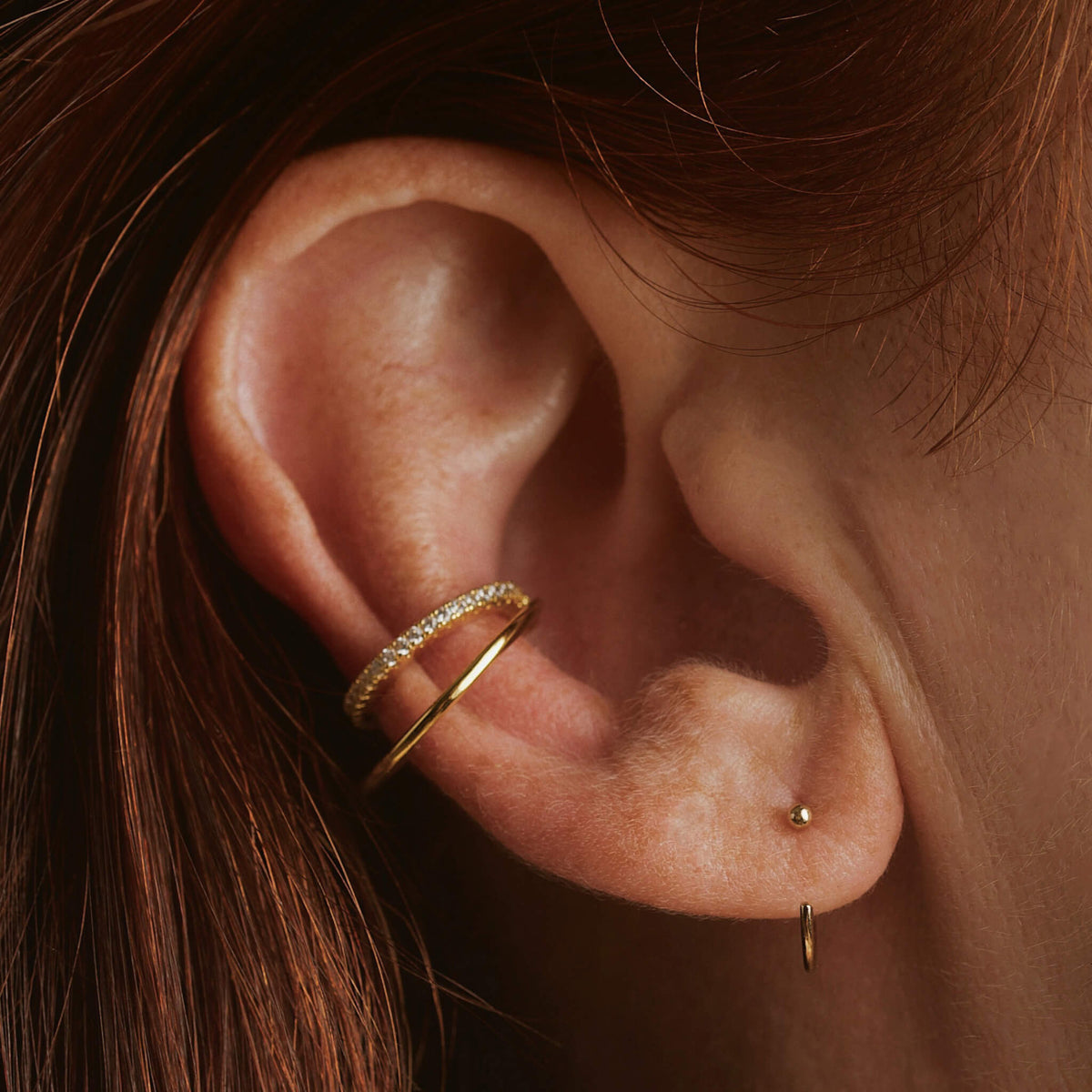 Tiny Secret Nose Hoop Ring in 14k Gold