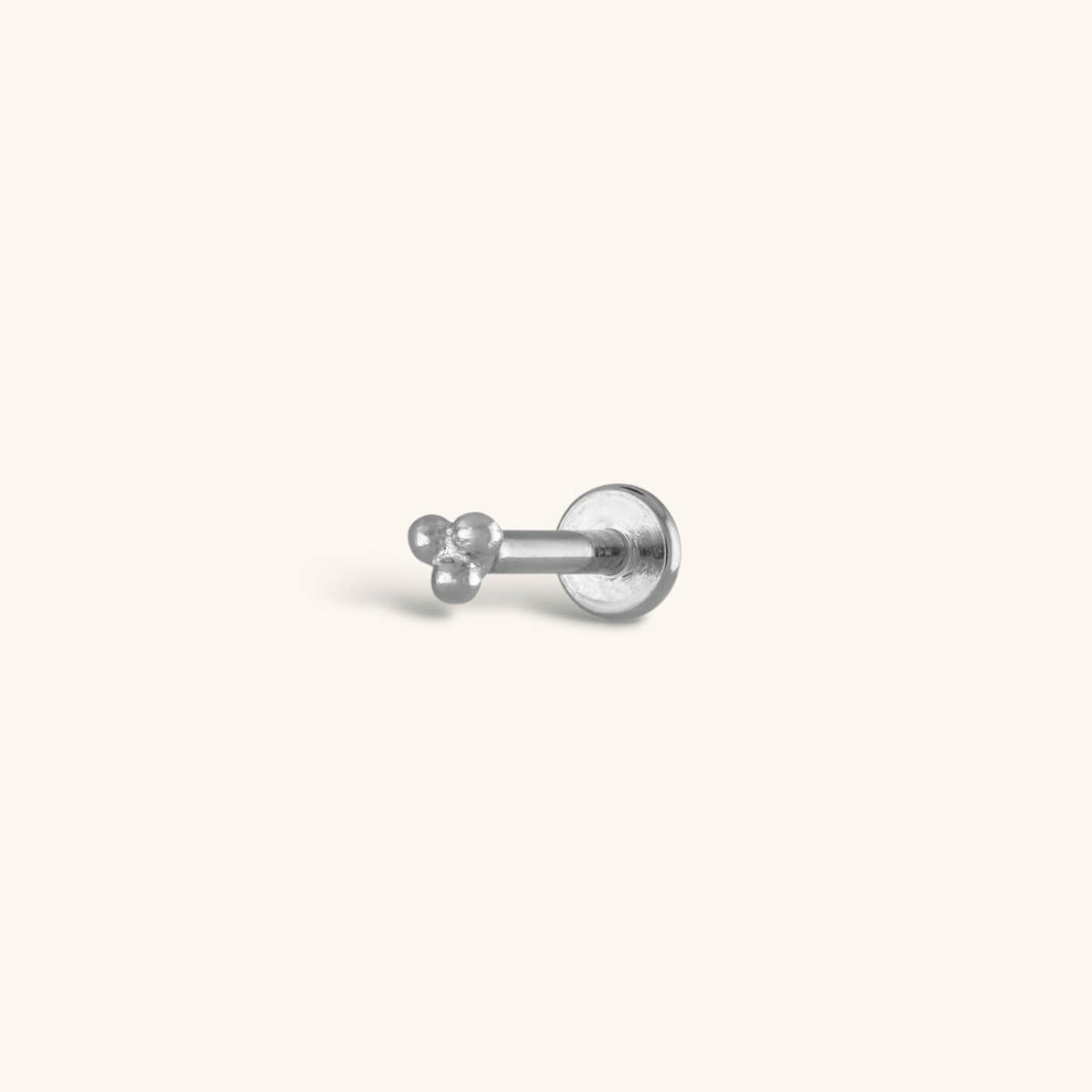 Trinity Threaded Flat Back Earring