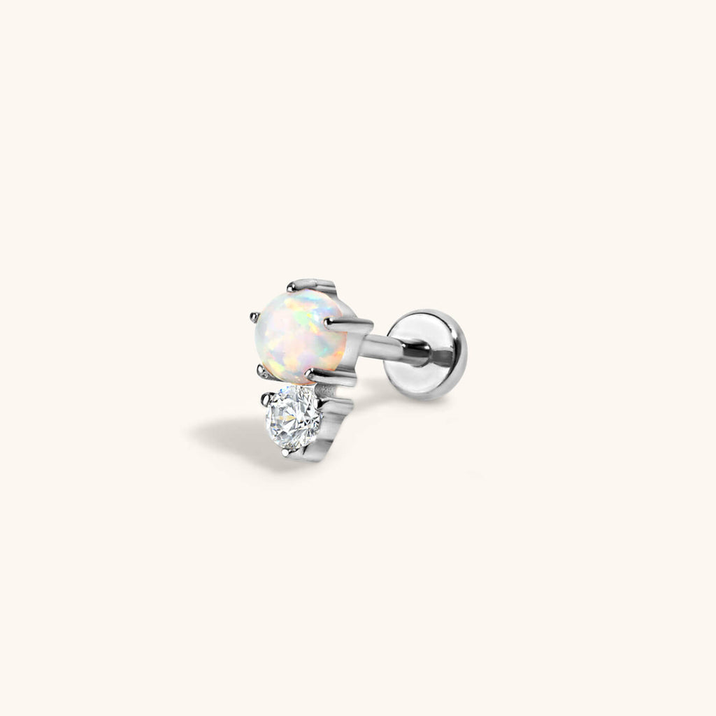 Wish and Hope Opal Push Pin Flat Back Earring