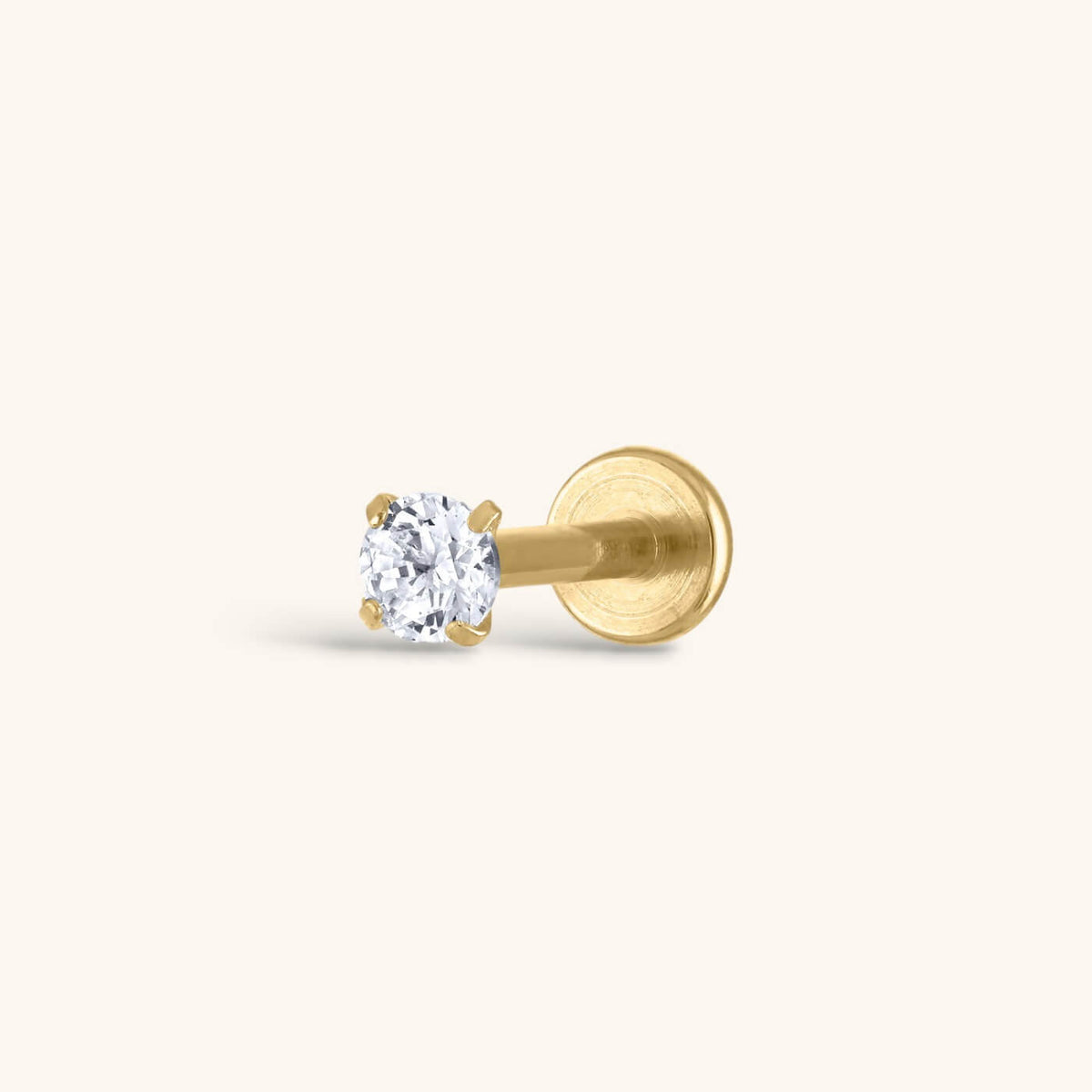 Celestial Crystal Solitaire Threaded Flat Back Earring