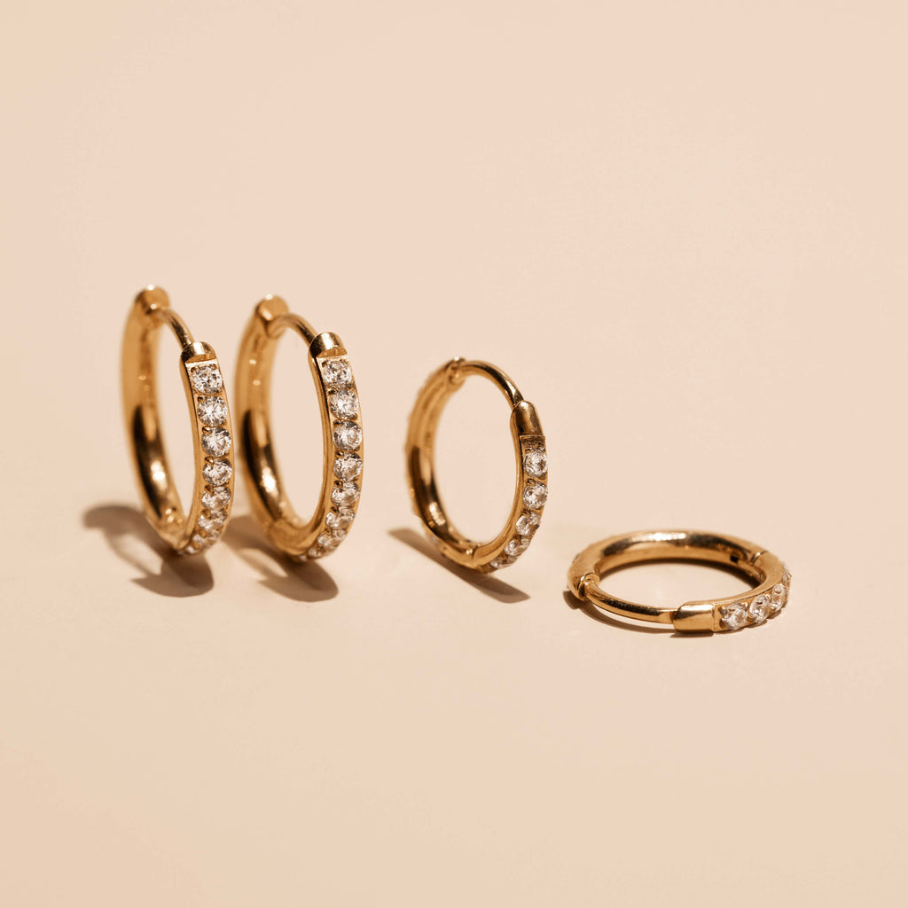 Pavé Huggie Hoops, 11mm