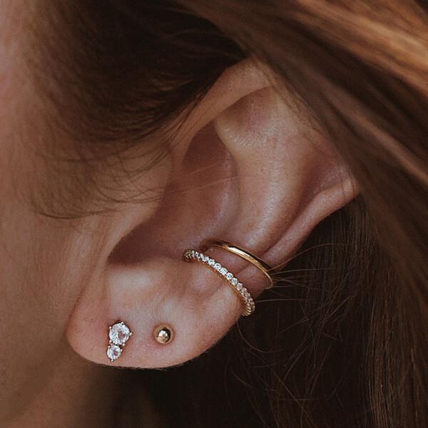 Gaia Ball Back Earrings in 14k Gold