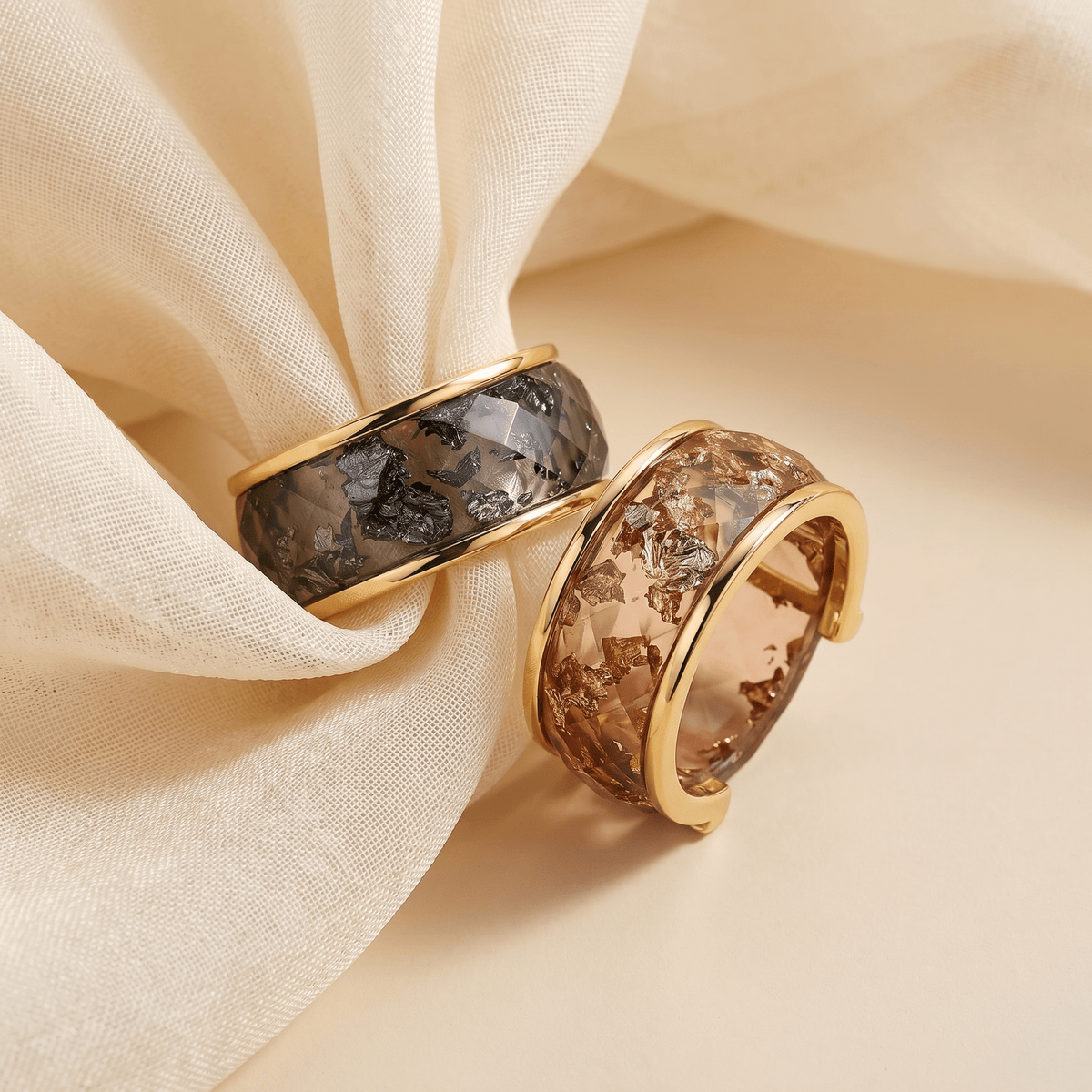 2-in-1 Resin Ring - Golden Amber
