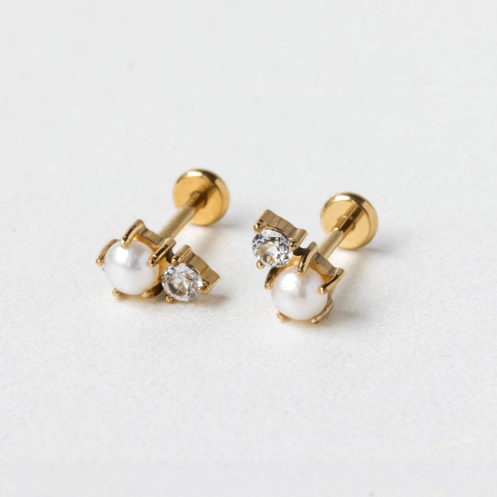 Pearl and White Topaz Nap Earrings