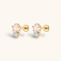 Pink Quartz and White Topaz Nap Earrings