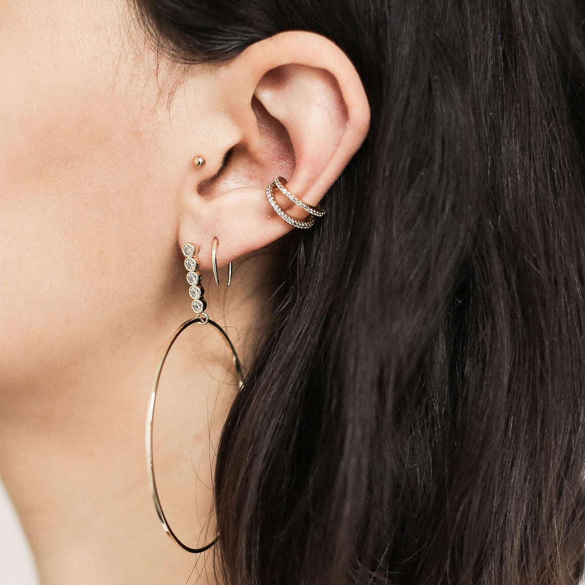 Sphere Threaded Flat Back Earring