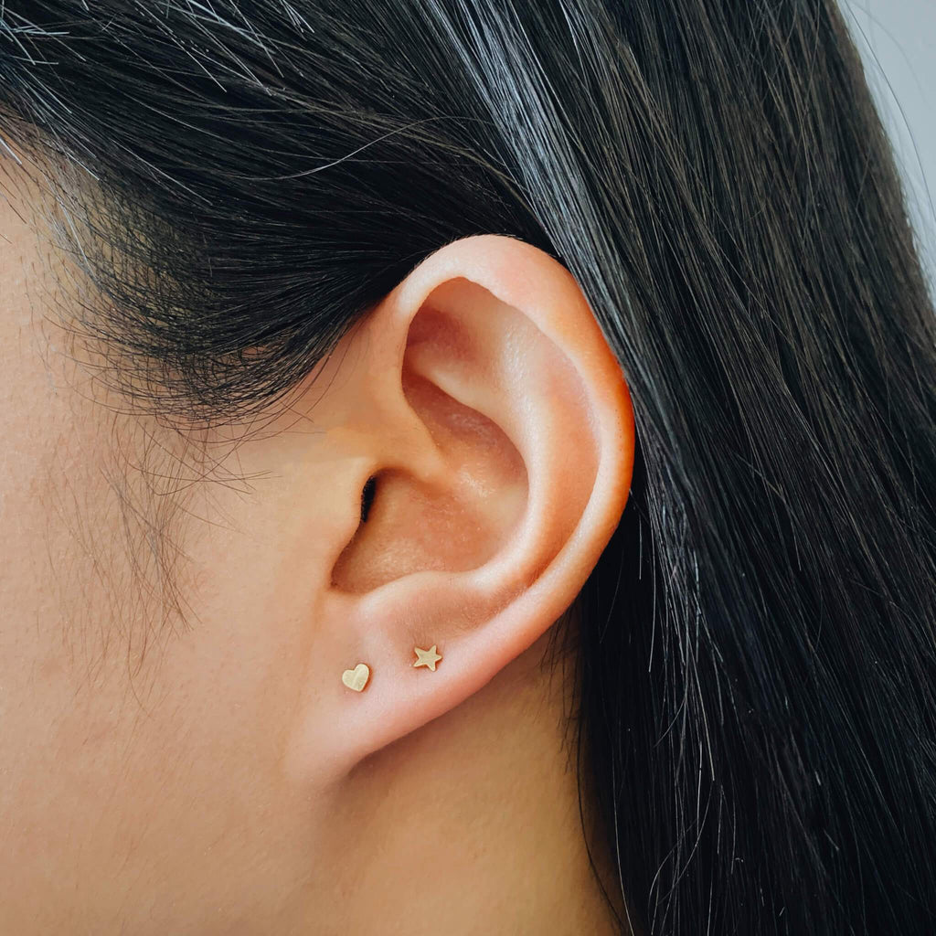 Star Push Pin Flat Back Earring
