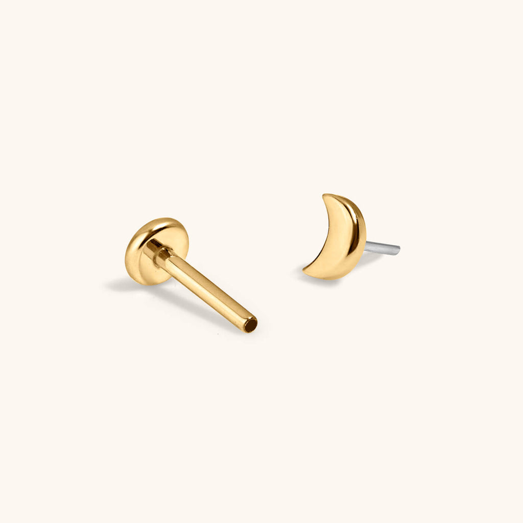 Moon Push Pin Flat Back Earring
